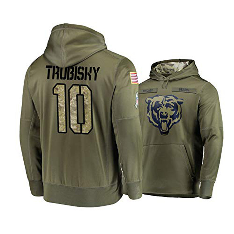 Nike Bears 10 Mitchell Trubisky 2019 Salute To Service Stitched Hooded Sweatshirt