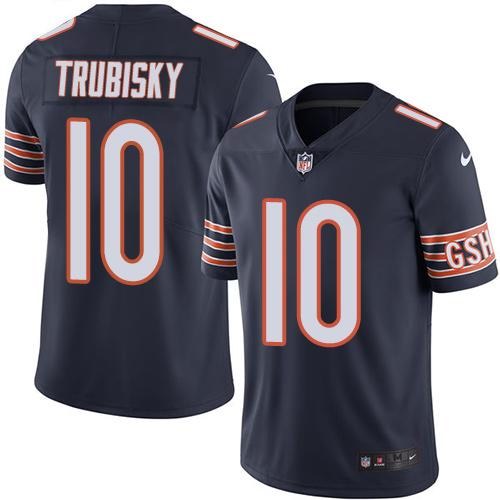  Bears 10 Mitchell Trubisky Navy Vapor Untouchable Limited Jersey