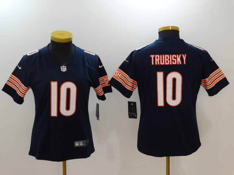  Bears 10 Mitchell Trubisky Navy Women Vapor Untouchable Player Limited Jersey