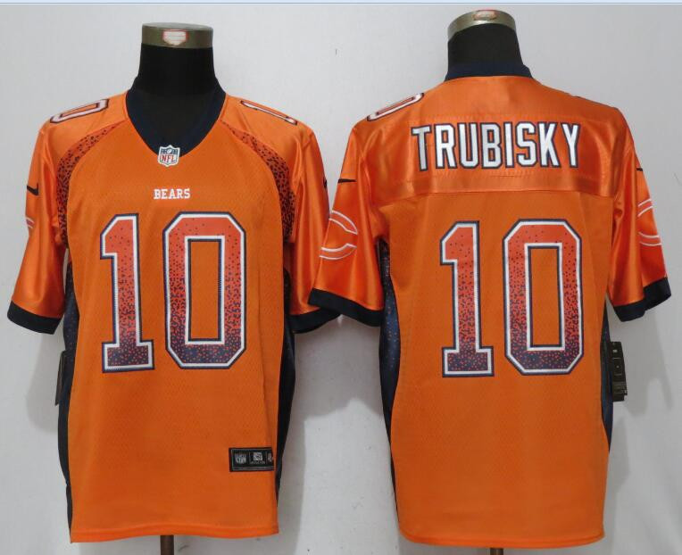  Bears 10 Mitchell Trubisky Orange Drift Fashion Elite Jersey