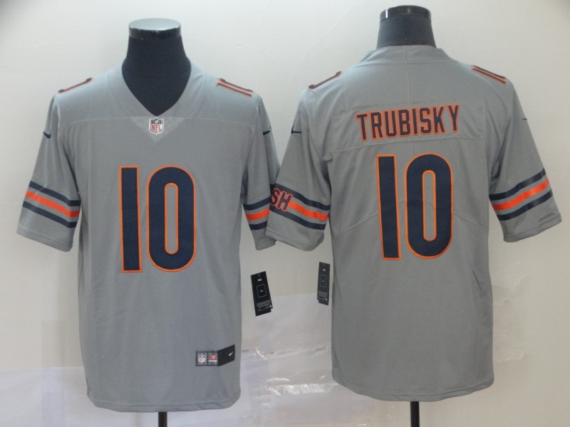 Nike Bears 10 Mitchell Trubisky Silver Inverted Legend Limited Jersey