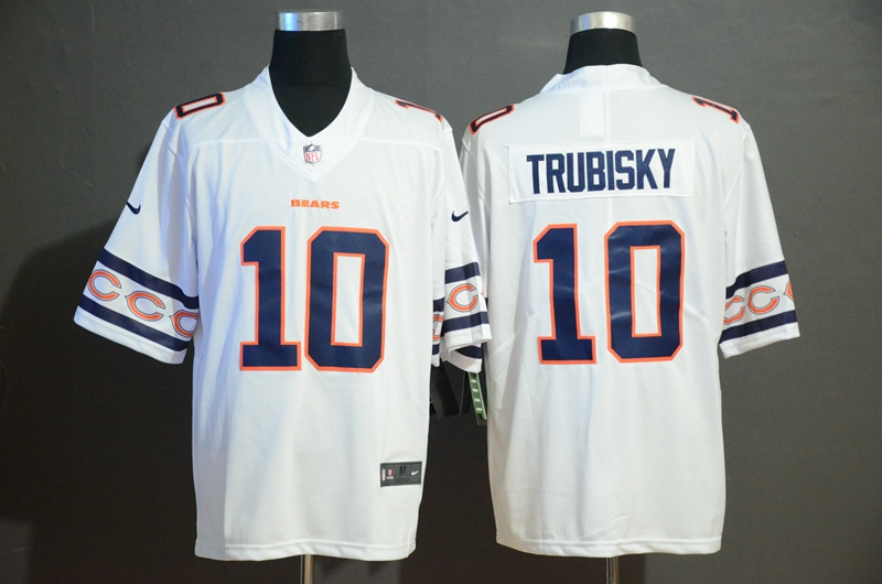 Nike Bears 10 Mitchell Trubisky White Team Logos Fashion Vapor Limited Jersey