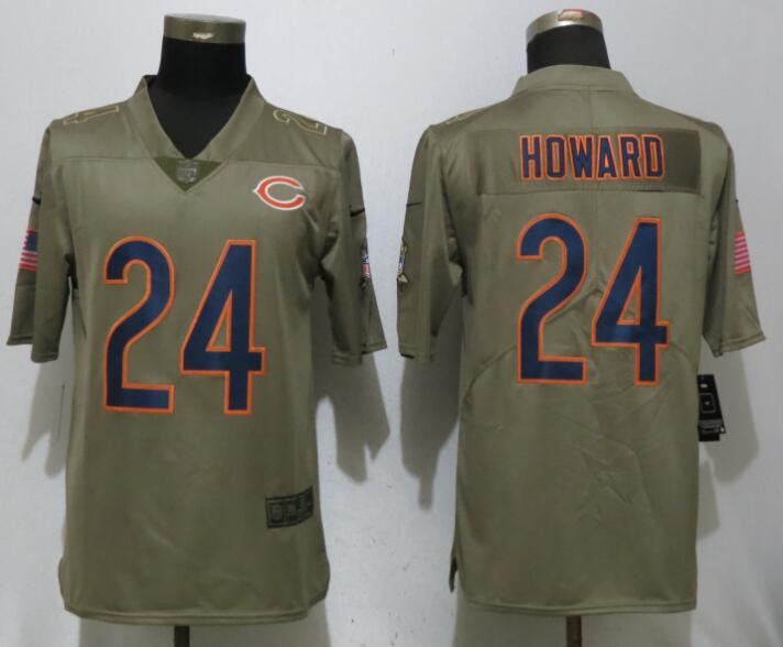  Bears 24 Jordan Howard Olive Salute To Service Limited Jersey