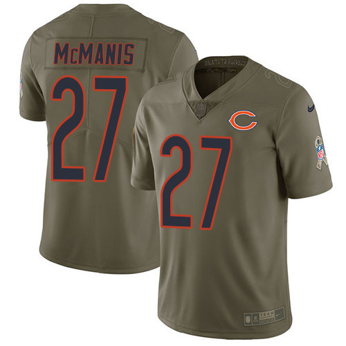  Bears 27 Sherrick McManis Olive Salute To Service Limited Jersey