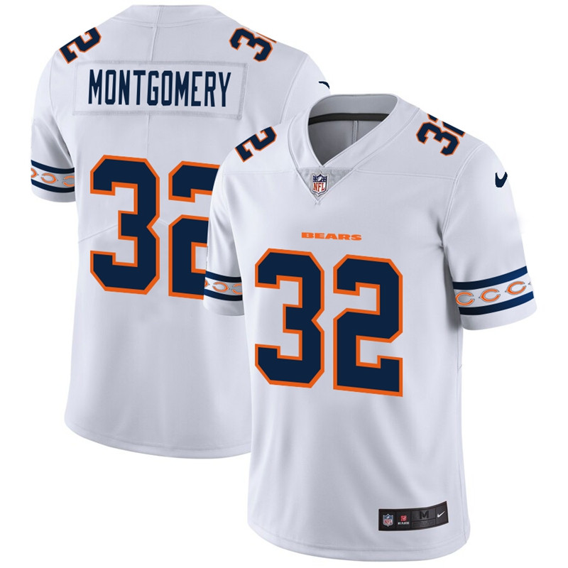 Nike Bears 32 David Montgomery White Team Logos Fashion Vapor Limited Jersey