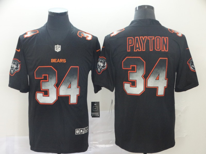 Nike Bears 34 Walter Payton Black Arch Smoke Vapor Untouchable Limited Jersey