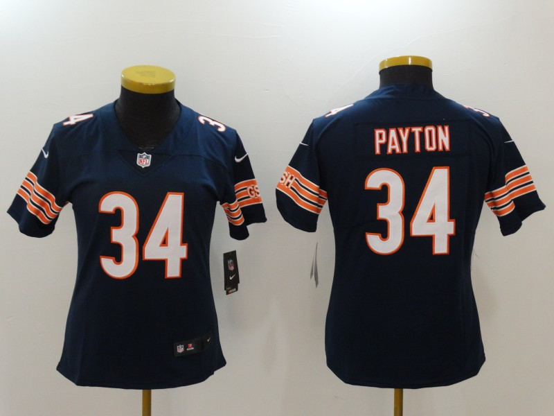  Bears 34 Walter Payton Navy Women Vapor Untouchable Player Limited Jersey