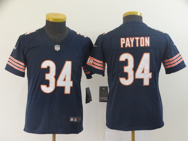 Nike Bears 34 Walter Payton Navy Youth Vapor Untouchable Limited Jersey