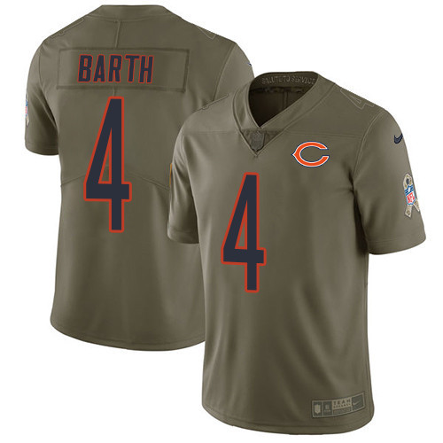  Bears 4 Connor Barth Olive Salute To Service Limited Jersey