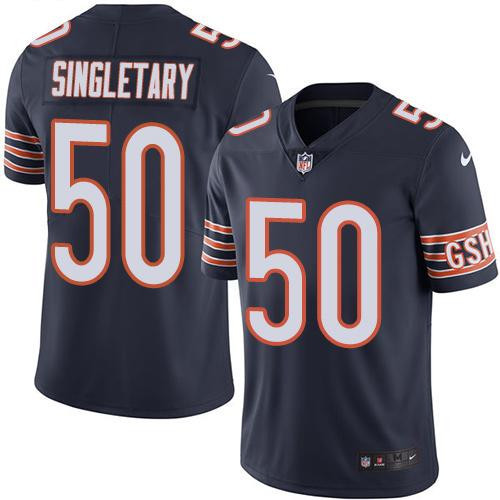 Bears 50 Mike Singletary Navy Vapor Untouchable Player Limited Jersey