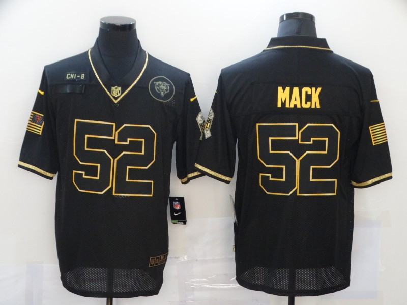 Nike Bears 52 Khalil Mack Black Gold 2020 Salute To Service Limited Jersey