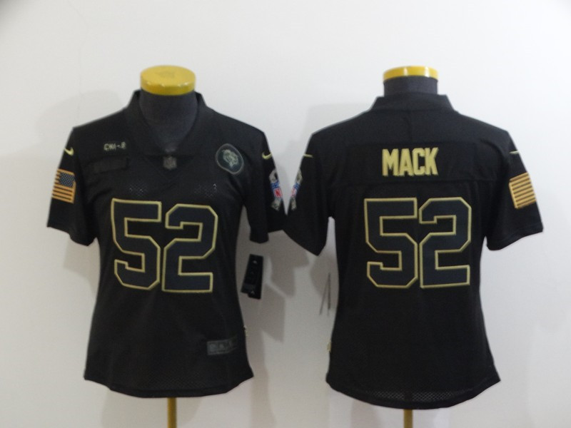 Nike Bears 52 Khalil Mack Black Women 2020 Salute To Service Limited Jersey
