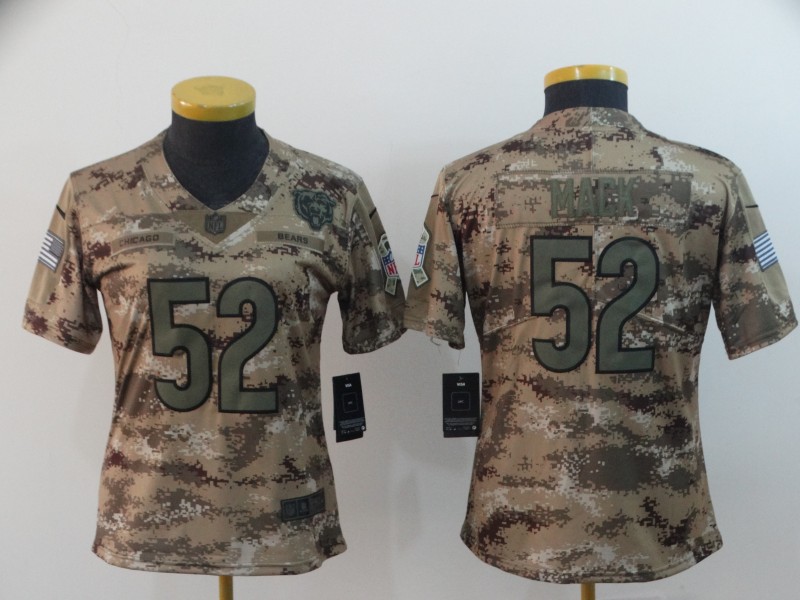  Bears 52 Khalil Mack Camo Women Salute To Service Limited Jersey