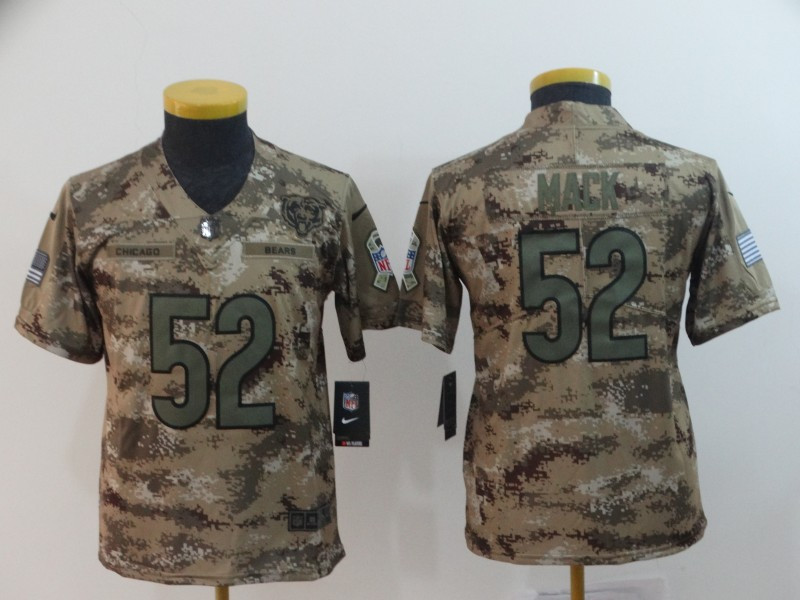  Bears 52 Khalil Mack Camo Youth Salute To Service Limited Jersey