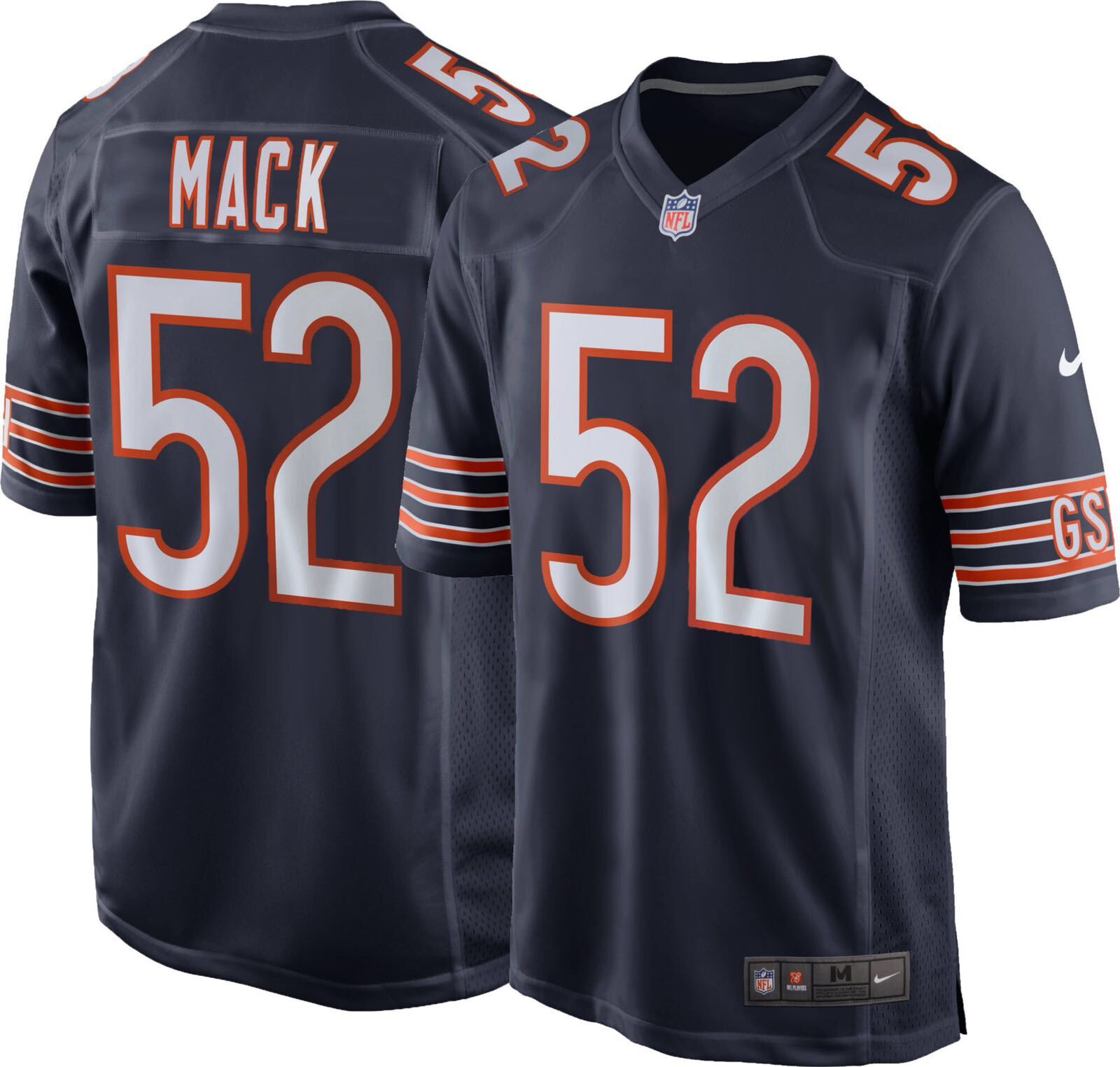  Bears 52 Khalil Mack Navy Elite Jersey