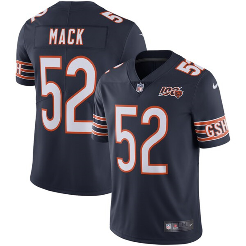 Nike Bears 52 Khalil Mack Navy NFL 100th Season Vapor Untouchable Limited Jersey