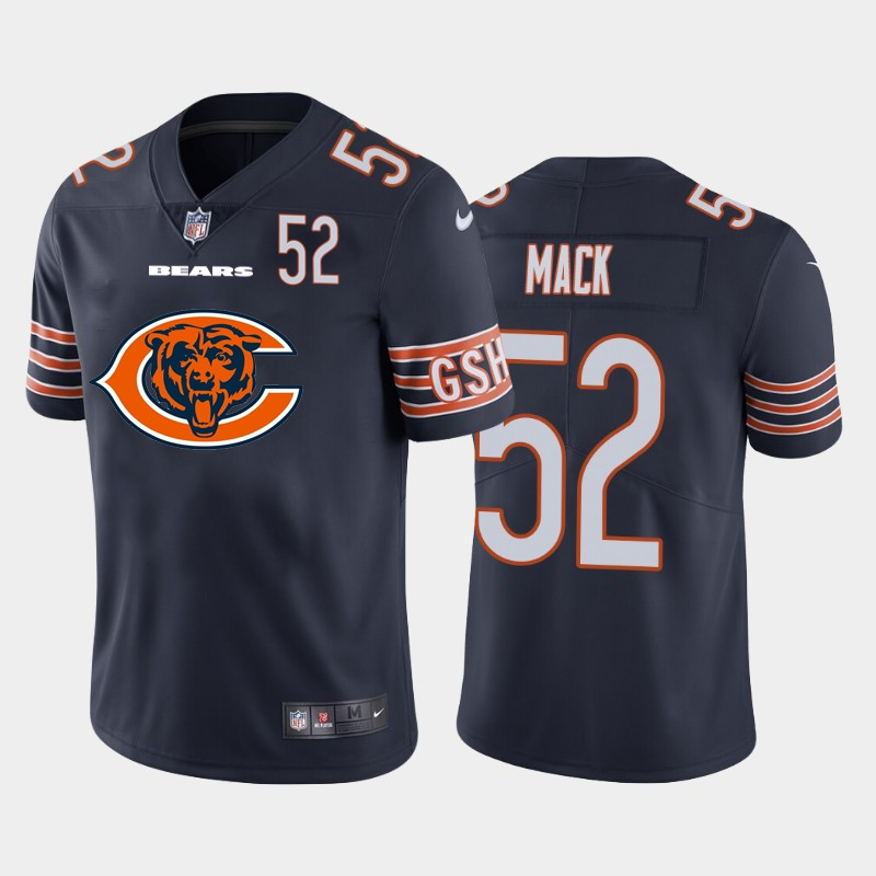 Nike Bears 52 Khalil Mack Navy Team Big Logo Number Vapor Untouchable Limited Jersey