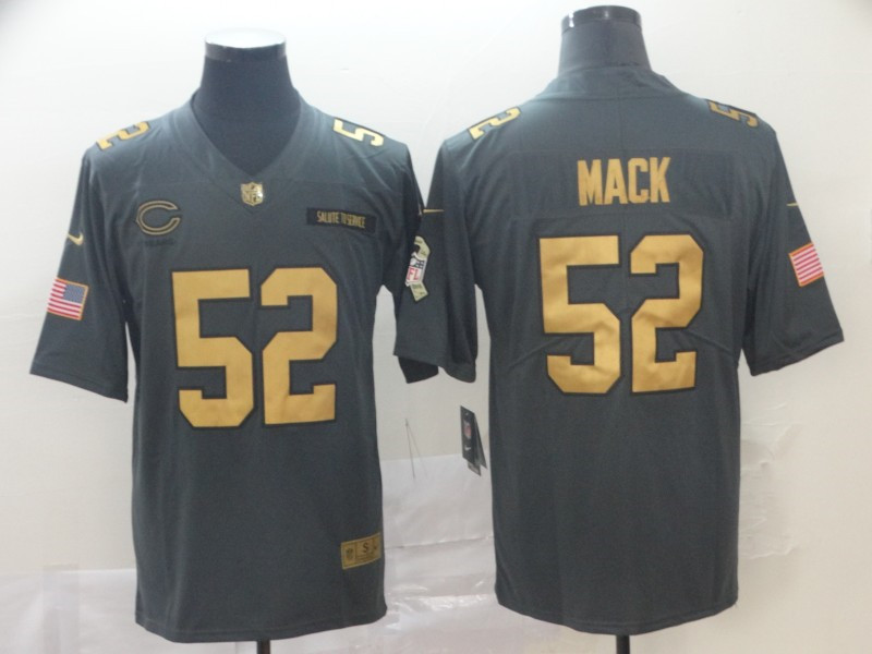 Nike Bears 52 Khalil Mack Olive Gold Salute To Service Limited Jersey