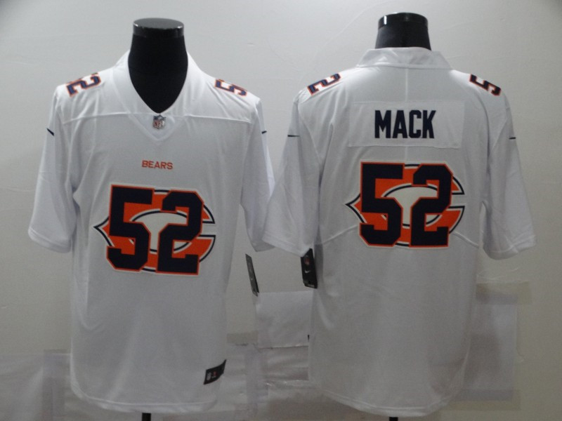 Nike Bears 52 Khalil Mack White Shadow Logo Limited Jersey