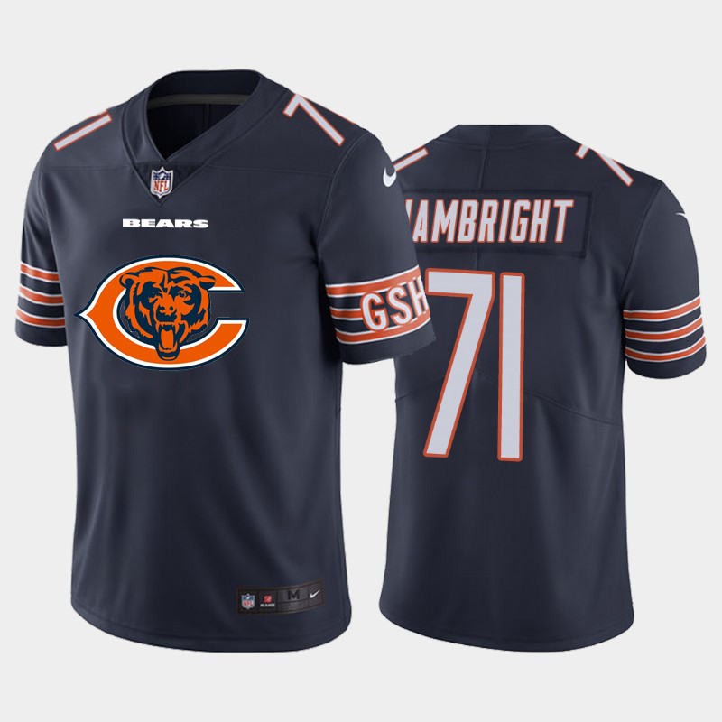 Nike Bears 71 Arlington Hambright Navy Team Big Logo Vapor Untouchable Limited Jersey