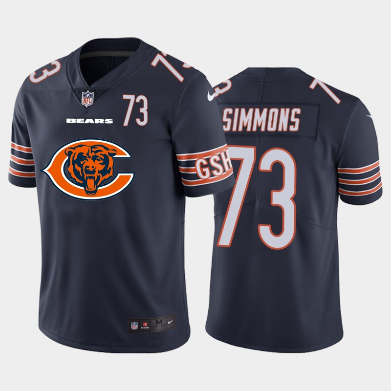 Nike Bears 73 Lachavious Simmons Navy Team Big Logo Number Vapor Untouchable Limited Jersey