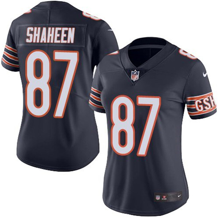  Bears 87 Adam Shaheen Navy Women Vapor Untouchable Limited Jersey