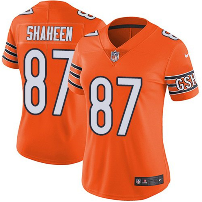  Bears 87 Adam Shaheen Orange Women Vapor Untouchable Limited Jersey