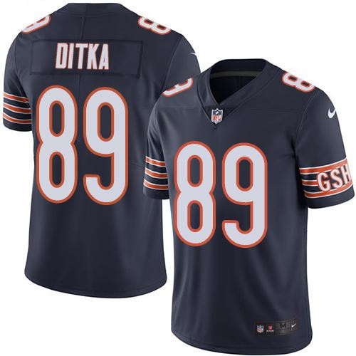  Bears 89 Mike Ditka Navy Vapor Untouchable Player Limited Jersey