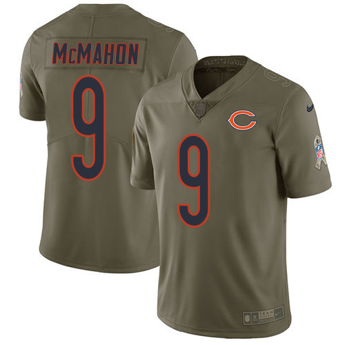  Bears 9 Jim McMahon Olive Salute To Service Limited Jersey