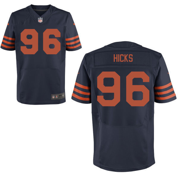  Bears 96 Akiem Hicks Navy Throwback Elite Jersey