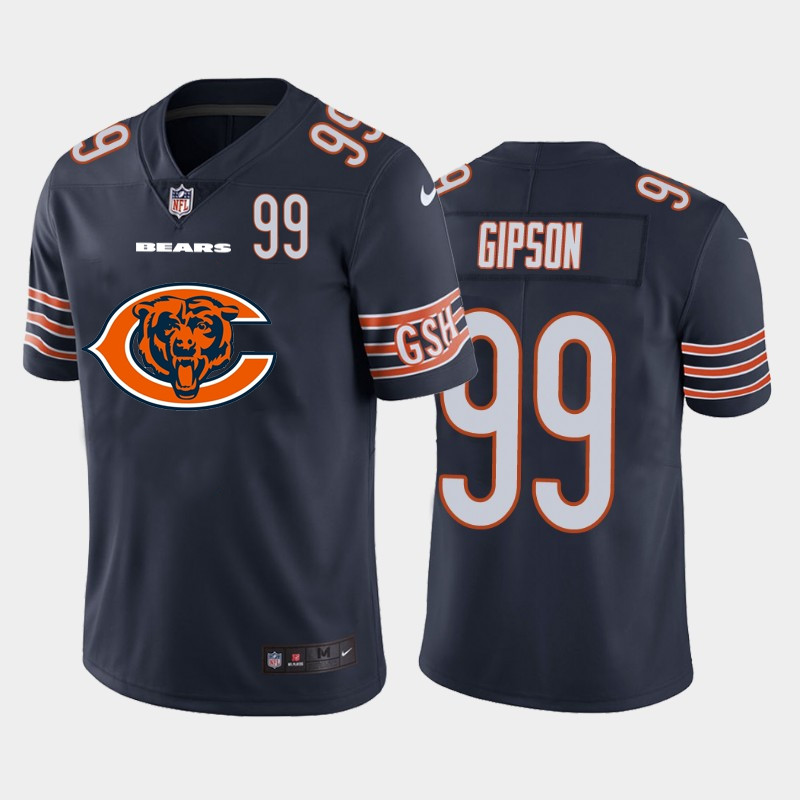 Nike Bears 99 Trevis Gipson Navy Team Big Logo Number Vapor Untouchable Limited Jersey