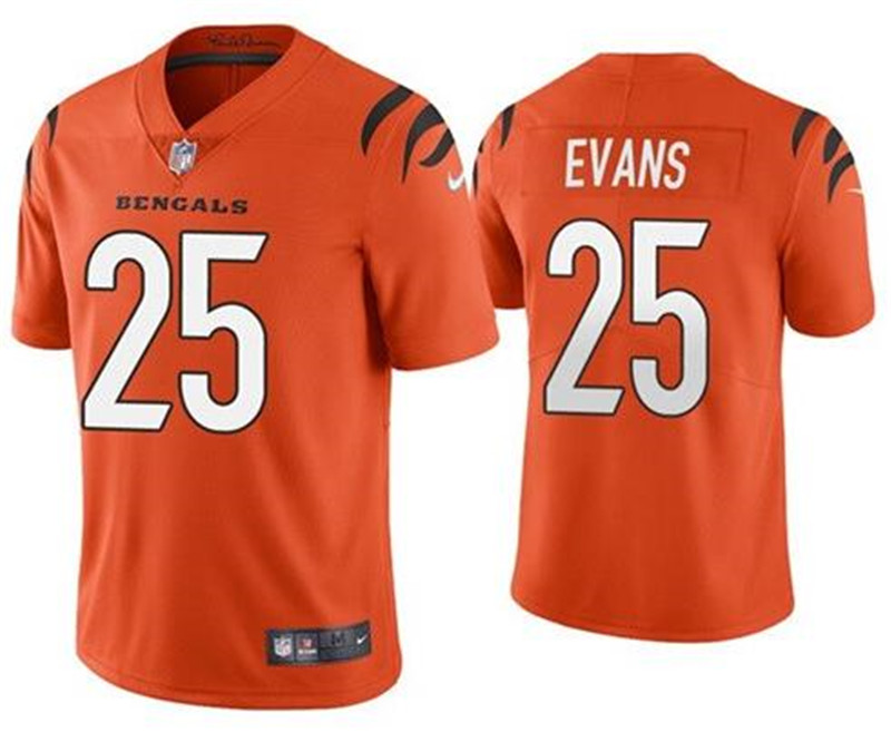 Nike Bengals 25 Chris Evans Orange Vapor Untouchable Limited Jersey