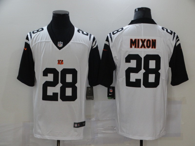 Nike Bengals 28 Joe Mixon White Color Rush Limited Jersey