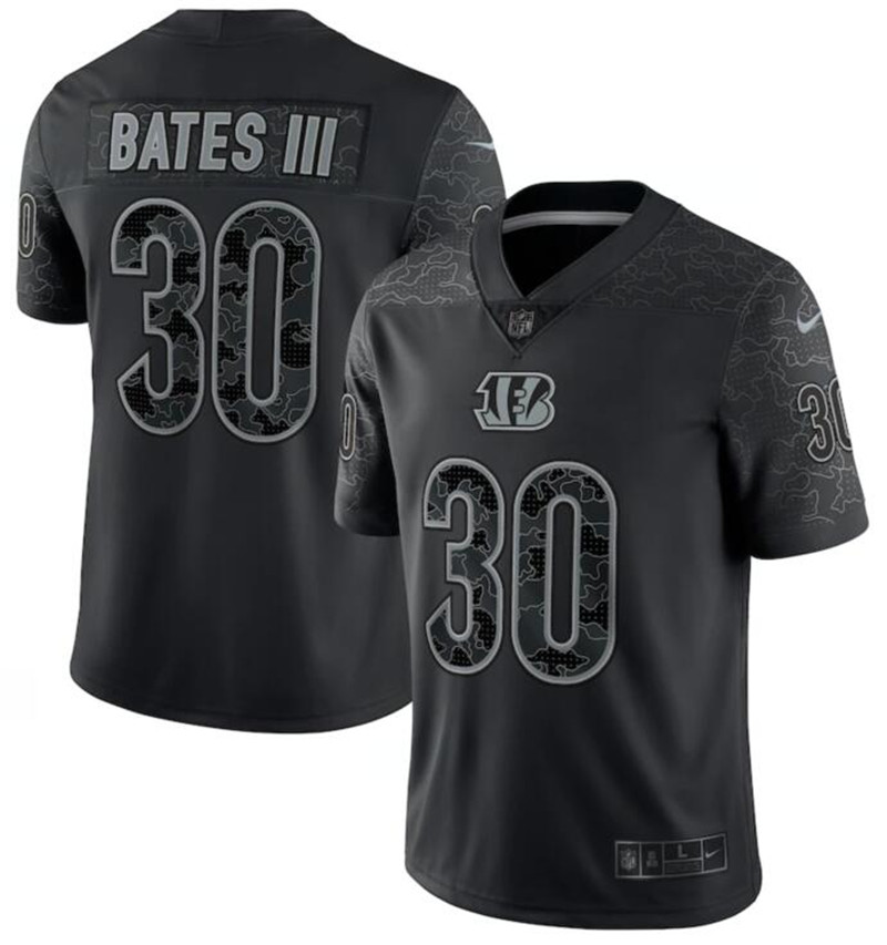 Nike Bengals 30 Jessie Bates III Black RFLCTV Limited Jersey