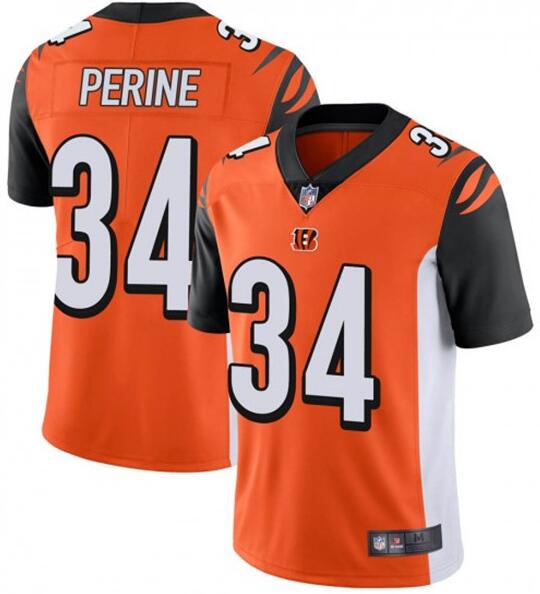 Nike Bengals 34 Samaje Perine Orange Vapor Untouchable Limited Jersey