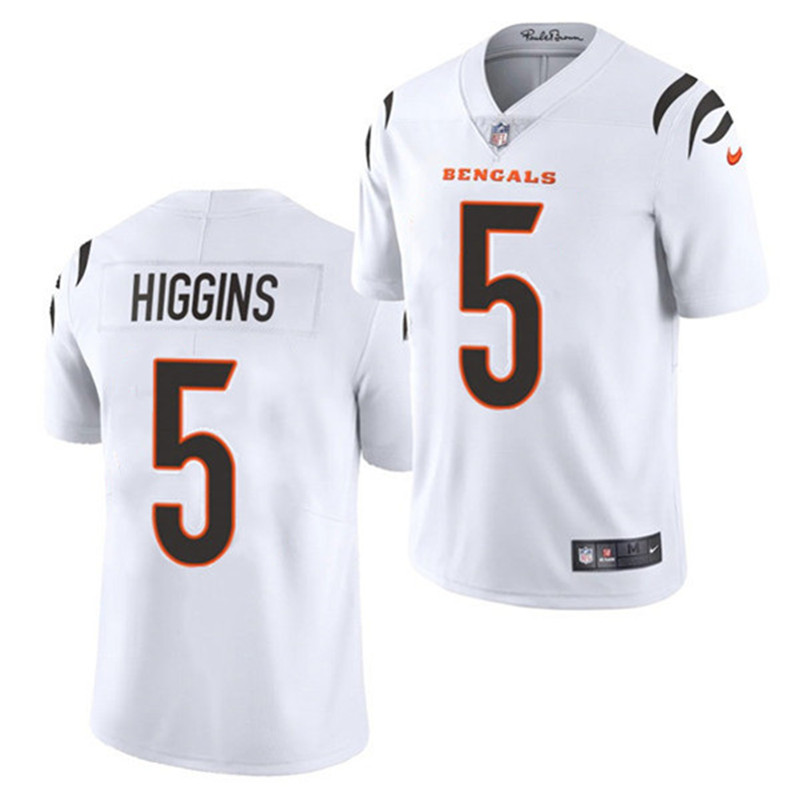 Nike Bengals 5 Tee Higgins White Vapor Limited Jersey