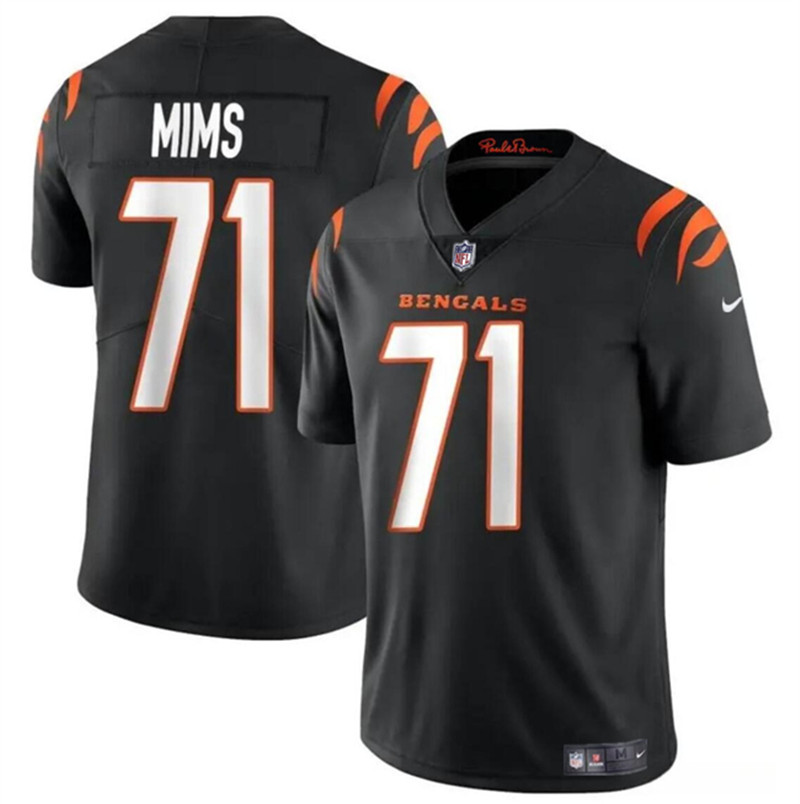 Nike Bengals 71 Amarius Mims Black 2024 NFL Draft Vapor Limited Jersey