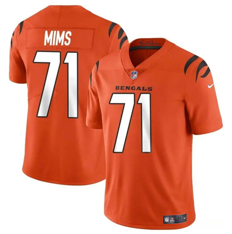 Nike Bengals 71 Amarius Mims Orange 2024 NFL Draft Vapor Limited Jersey