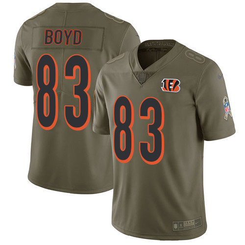  Bengals 83 Tyler Boyd Olive Salute To Service Limited Jersey