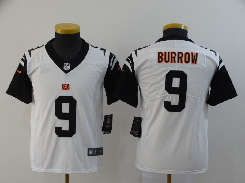 Nike Bengals 9 Joe Burrow Black Youth 2020 NFL Draft First Round Pick Color Rush Limited Jersey