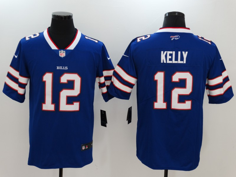  Bills 12 Jim Kelly Blue Vapor Untouchable Player Limited Jersey