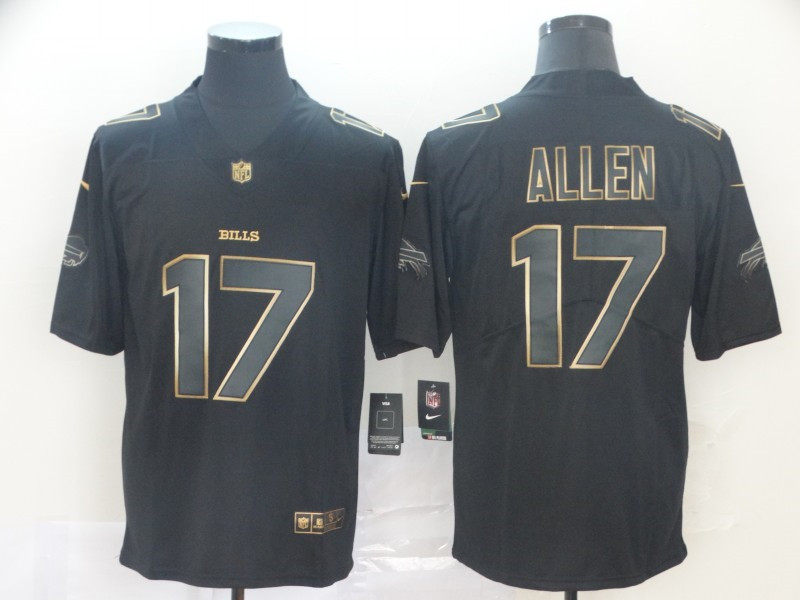 Nike Bills 17 Josh Allen Black Gold Vapor Untouchable Limited Jersey