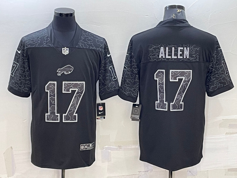 Nike Bills 17 Josh Allen Black RFLCTV Limited Jersey