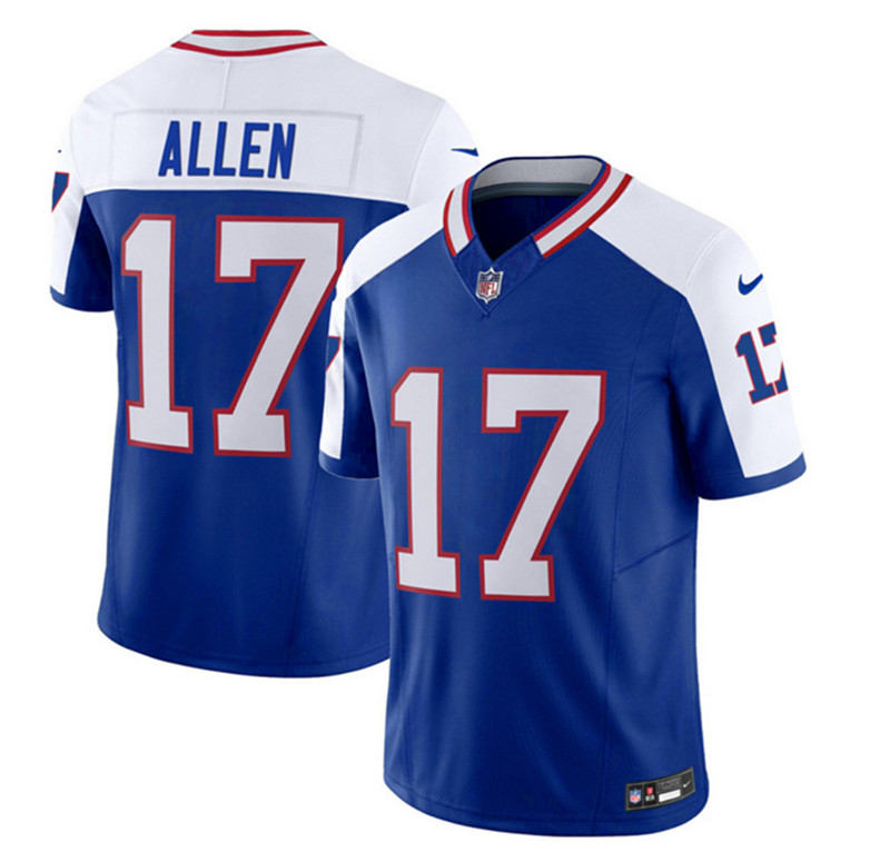 Nike Bills 17 Josh Allen Blue White Throwback Vapor F.U.S.E. Limited Jersey