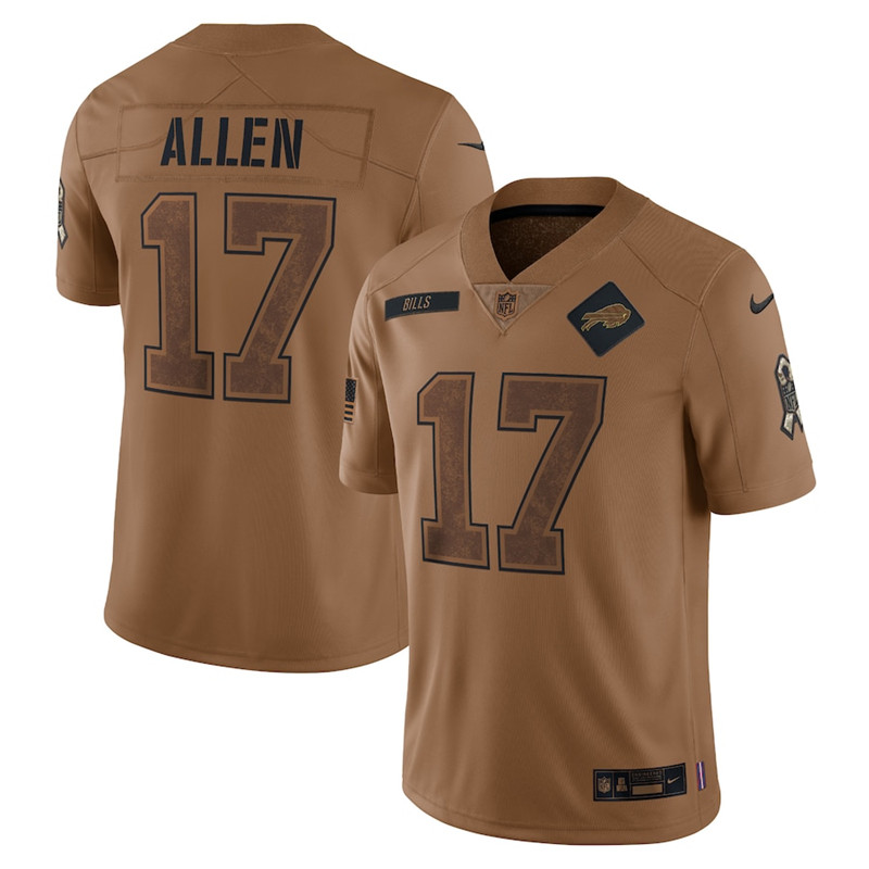 Nike Bills 17 Josh Allen Brown 2023 Salute To Service Limited Jersey