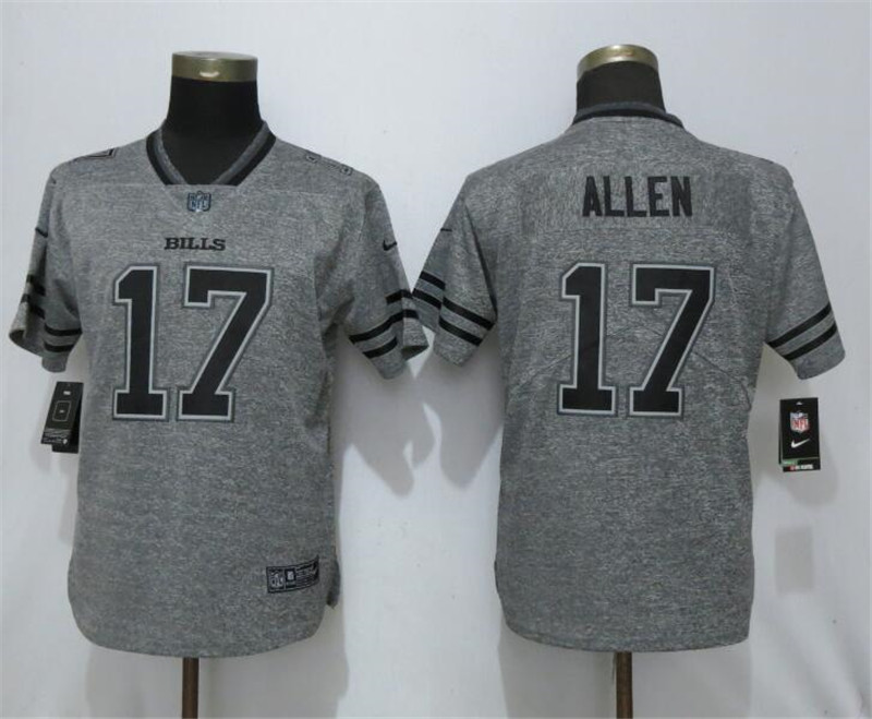 Nike Bills 17 Josh Allen Gray Gridiron Gray Women Vapor Untouchable Limited Jersey