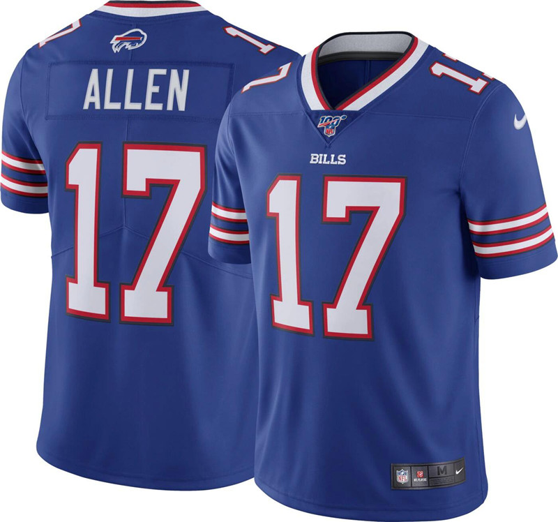 Nike Bills 17 Josh Allen Royal 100th Season Vapor Untouchable Limited Jersey