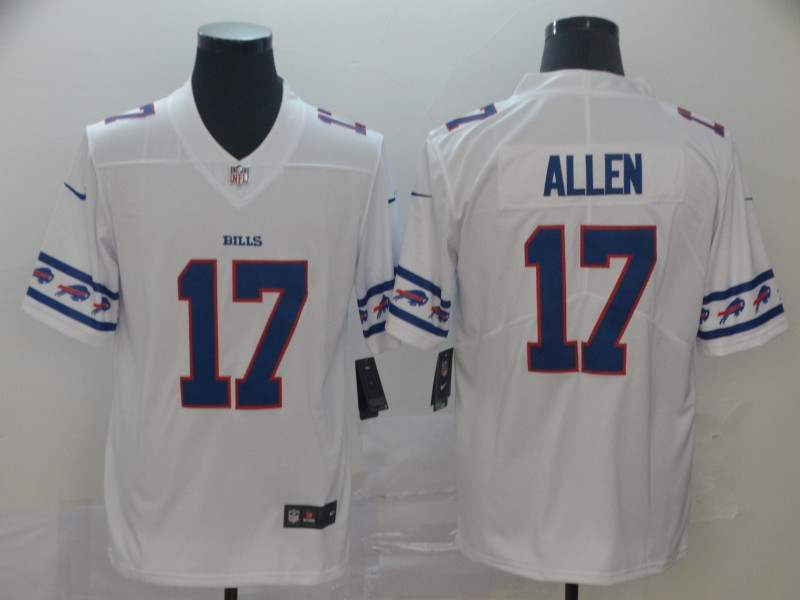Nike Bills 17 Josh Allen White Team Logos Fashion Vapor Limited Jersey