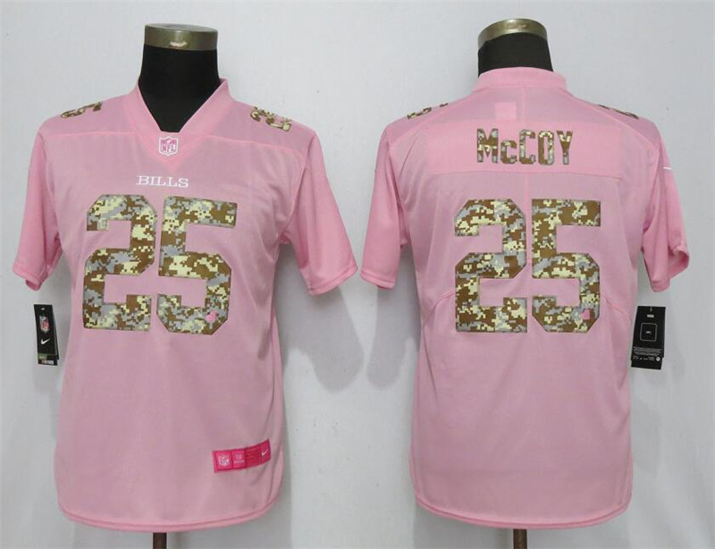 Nike Bills 25 LeSean McCoy Pink Camo Fashion Women Limited Jersey