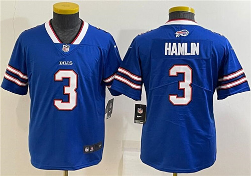 Nike Bills 3 Damar Hamlin Royal Youth Vapor Untouchable Limited Jersey